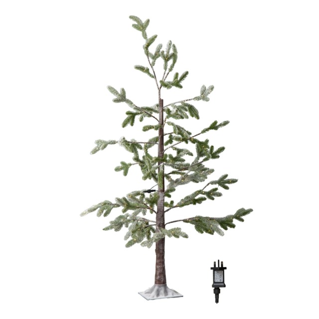 5ft (1.5m) Light up Green Snowy Noel Christmas Tree with Stand and Warm White LEDs