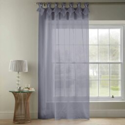 Tiara Dolly Voile Tab Top Curtain Panel - Silver - 145cm x 182cm