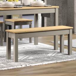 Linea Grey Wax and Antique Wax Wooden Dining Bench - Available in 105cm and 135cm Sizes Grey Grey L 1