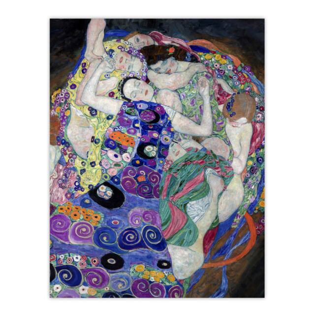"The Virgin Maiden Colourful Painting Wall Art Print Gustav Klimt 12x16"""