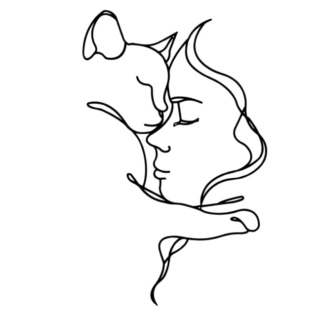 Decortie Woman and Cat Metal Wall Art 43.7x70cm Black