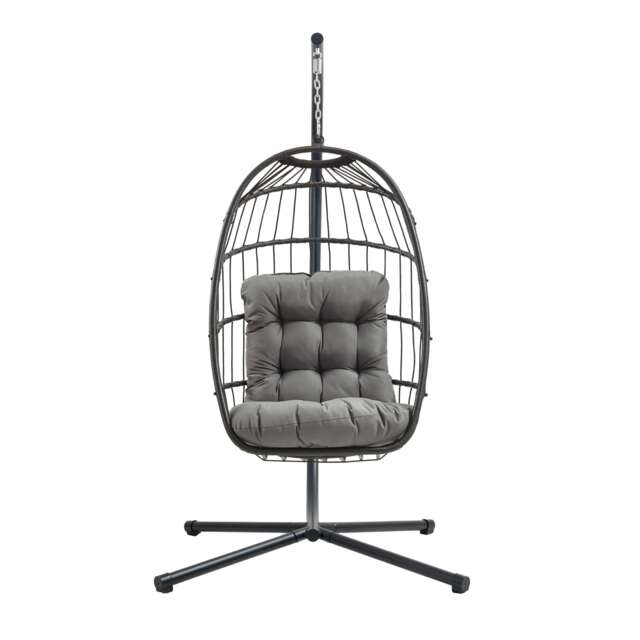 Rattan Hanging Egg Chair – Black