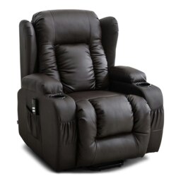 Caesar Dual Motor Rise Recliner Bonded Leather Heat And Massage Chair (Brown)