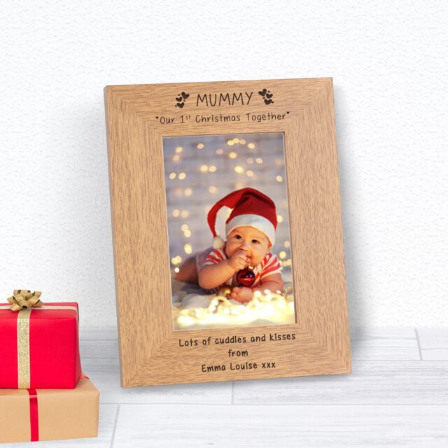 Personalised Mummy Our 1st Christmas Together Wood Picture Frame 6x4