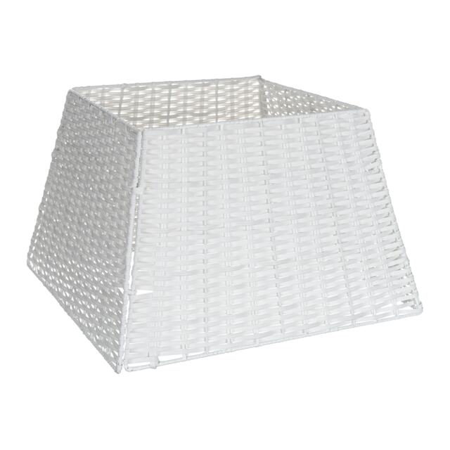 Square Rattan Christmas Tree Skirt White