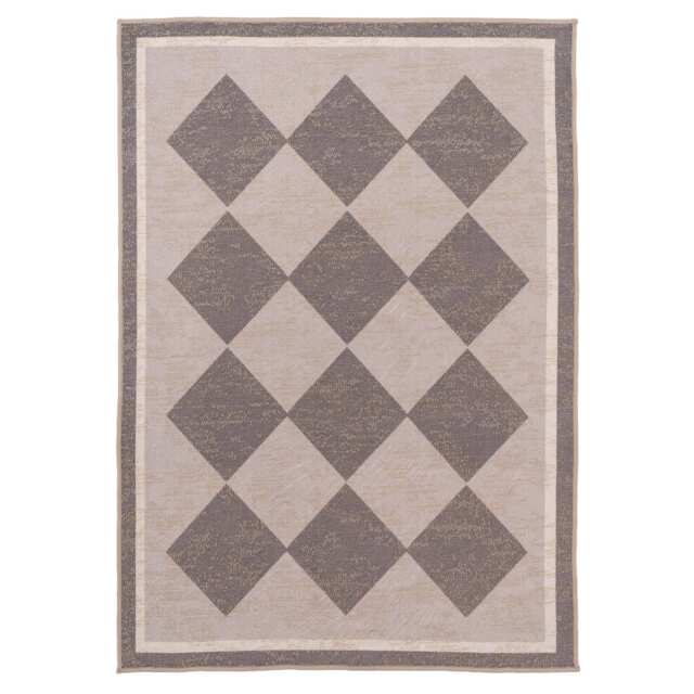 KUKOON Machine Washable Natural Jute Blend Harlequin Beige Area Rug 280cm x 380cm