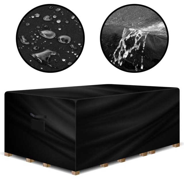 Gracious Gardens Rectangular 270x180x89cm Waterproof Garden Furniture Cover Black Black 270x180x89cm 1