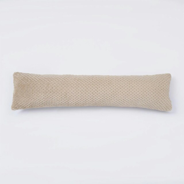 OHS Waffle Fleece Window Weather Seal Draft Draught Excluder Door Stopper, 90cm - Mink