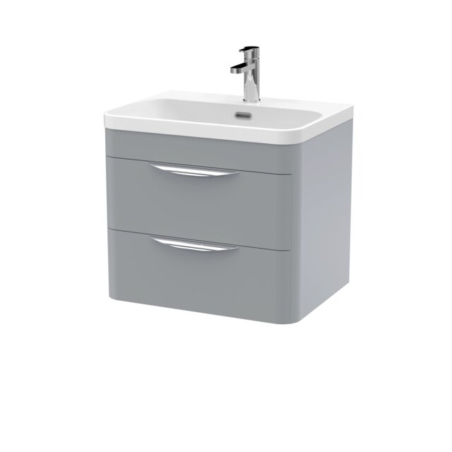 Balterley Aldershawe 2 Drawer, Thin Edge Ceramic Basin, 600mm, Grey, Wall Hung