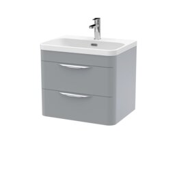 Balterley Aldershawe 2 Drawer, Thin Edge Ceramic Basin, 600mm, Grey, Wall Hung