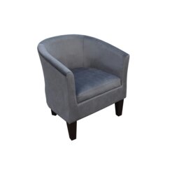 Brushed Velvet Tub Chair In Grey