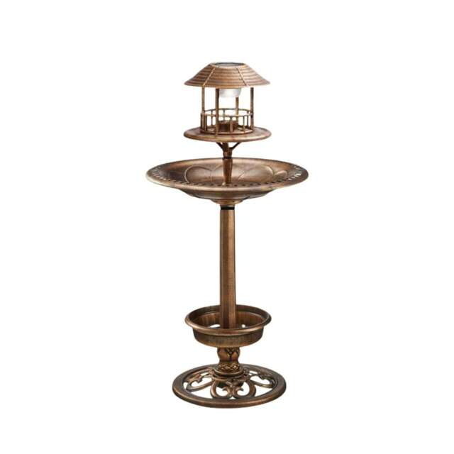 Marco Paul Solar Victorian Style Bird Baths With Bronze Effect