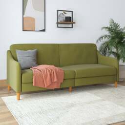 Jasper coil 3-seater Sofa Bed in green fabric Green GREEN Not provided