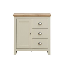 Lisbon Sideboard with 1 Door & 3 Drawers Cream & Oak