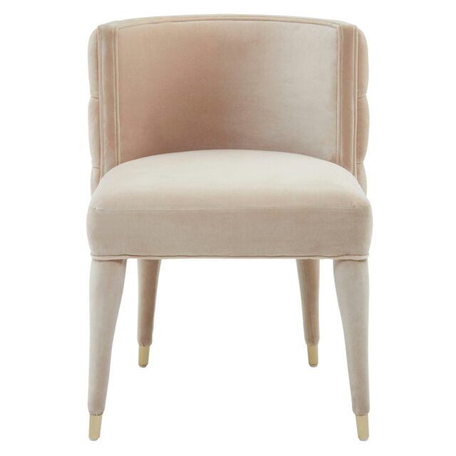 Beige Tufted Backrest Chair,Lounge Chair With Mahogany Wood Frame,Accent Armchair With Gold-Tipped Legs Cream