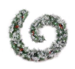 Best Artificial 6ft Frosted Colorado Luxury Christmas Garland with Pine Cones with 50 Bright White Battery Lights
