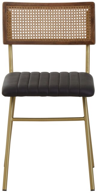 Interiors by Premier Black Leather Dining Chair, Sturdy Dining Room Chair, Leather Effect Accent Chair for Home, Office Black