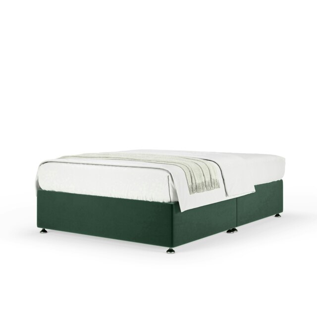 Majestic 1000 Pocket Sprung Green Plush Velvet Divan Set Super King