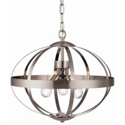 Healey 3 Light Cage Ceiling Pendant Brushed Steel, E14
