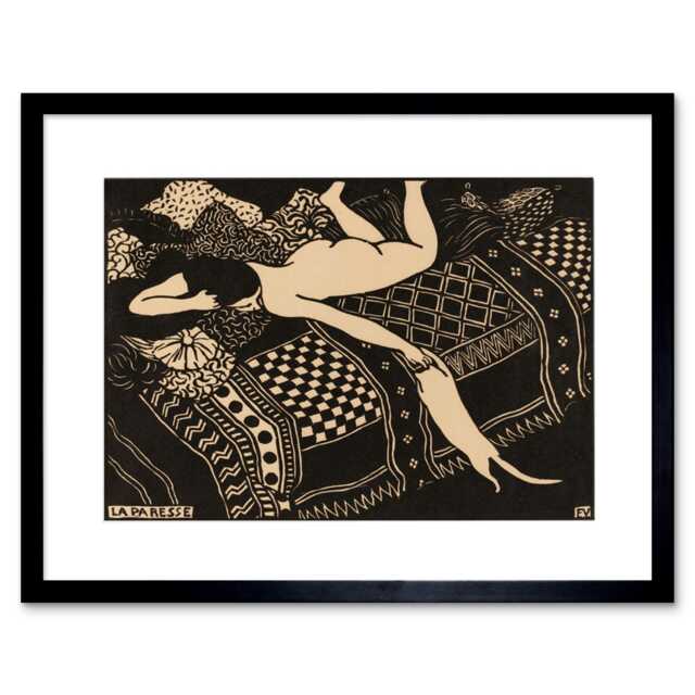 "Felix Vallotton Swiss La Paresse Laziness 12x16"" Framed Wall Art Print"