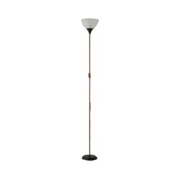 ValueLights Dalby Copper & Black Uplighter Floor Lamp White Shade & Bulb Copper
