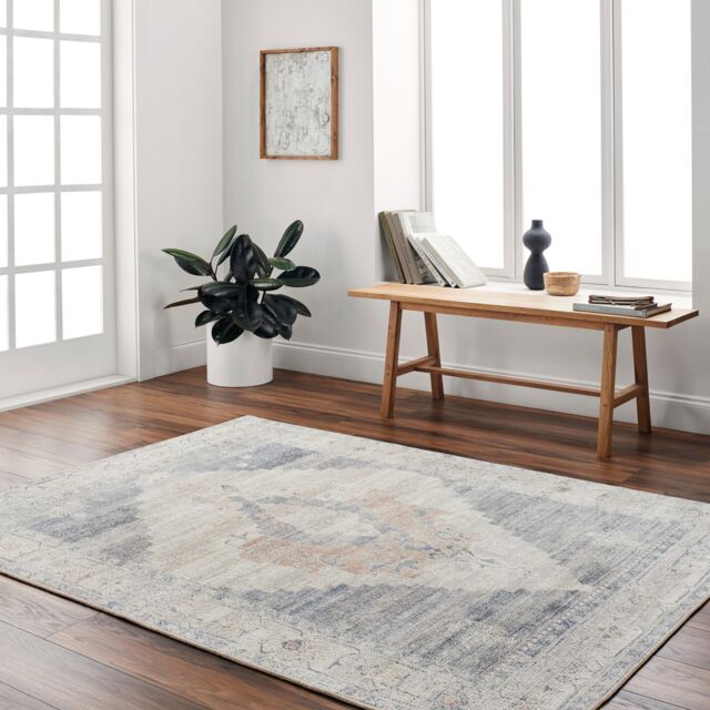LIVABLISS Becki Owens Luca-Vintage Traditional Vintage Boho Rug 200 x 275 cm Blue Brown Green