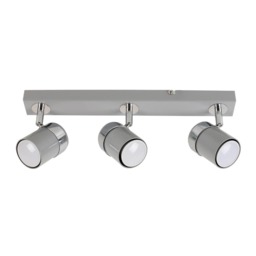 ValueLights 3 Way Adjustable Grey Chrome Bar Ceiling Light and Cool White Bulbs