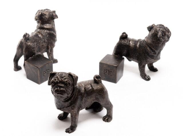 Pug Plant Pot Feet - Set of 3 - L6.5 x W7.5 x H8 cm Brown
