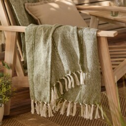 Yard Hedon Woven Indoor/Outdoor Throw Green Moss