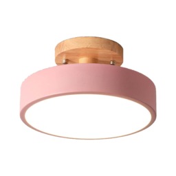 LED Ceiling Lamp Modern Wood Semi-Flush Mount Ceiling Light 18cm Cool Light