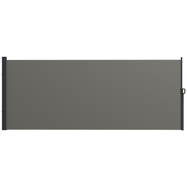 Outsunny Retractable Side Awning, Garden Privacy Screen Divider, Full Cassette Wind Breaker for Hot Tub, Balcony, Terrace, Pool, 400 x 160cm Grey Dark Grey 1