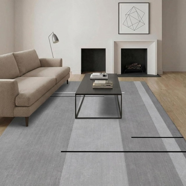 Short Pile Rectangular Vertical Pattern Rug 80x150cm
