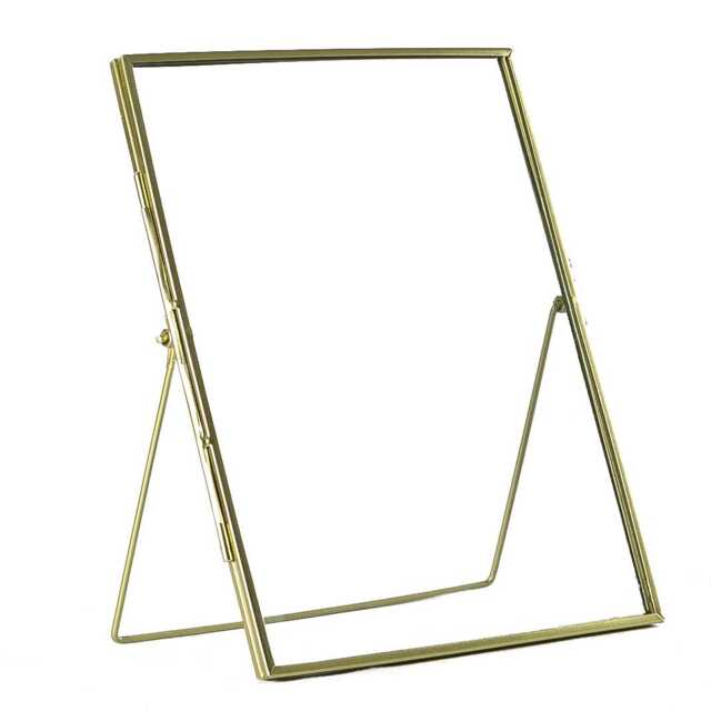 "Nicola Spring Standing Metal Photo Frame - Picture Frame Freestanding Frame Display Poster Frame Gold Gold 8"" x 10"""