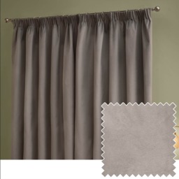 furn. The Ultimate Velvet Blackout Pencil Pleat Curtain Pair, Silver, (W)168x (D)183cm Silver Silver One Size