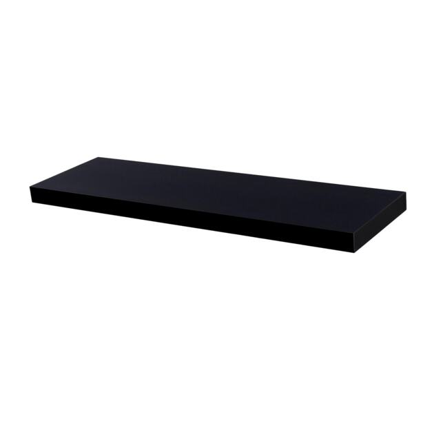 Harbour Housewares 100cm Floating Wall Shelf - Photo Gallery Bookshelf Wall Shelves for Storage & Display Black Black