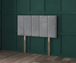"Soft Grey Teddy 5 Panel Headboard Grey 2FT6 Small Single 20""inch Headboard"