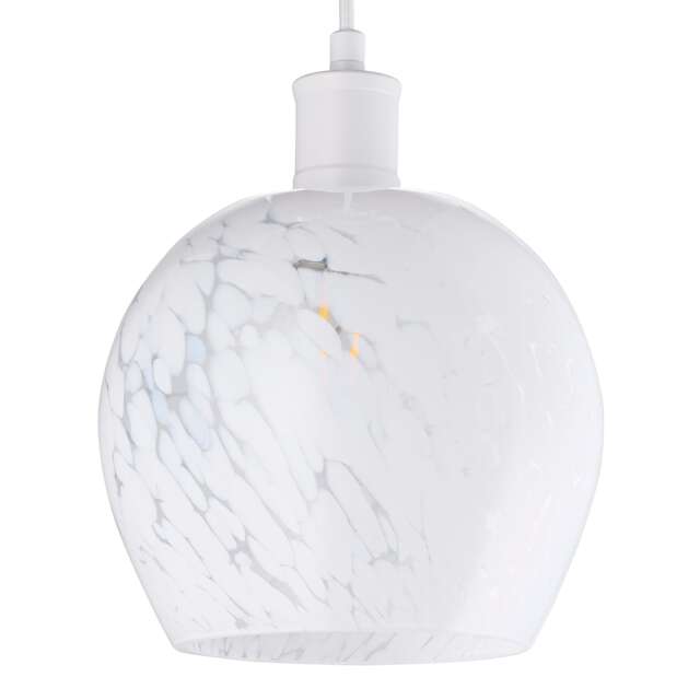Contemporary Designer Opal White Snowflake Glass Pendant Ceiling Lighting Shade White White 1