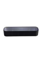 Living and Home Oval-Shaped Galvanized Steel Garden Planter Gardens Bed Grey Anthracite 320cm W x 80cm D x 56cm H