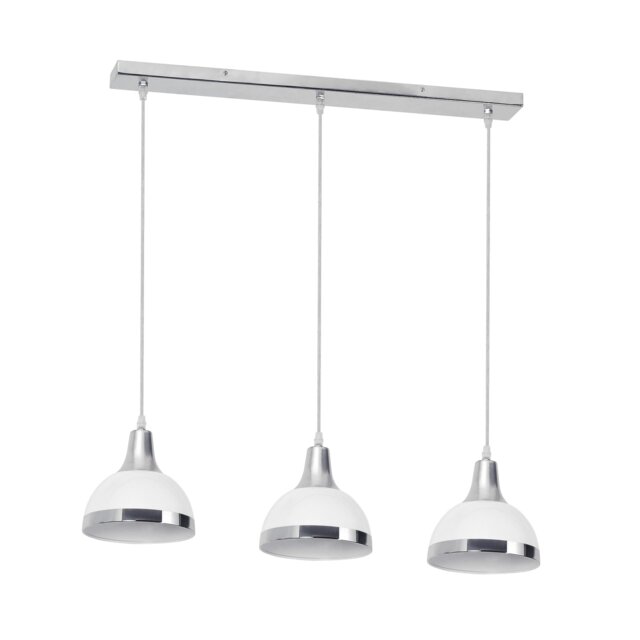 Orsina Jasper White Shade and Chrome Pendant Light