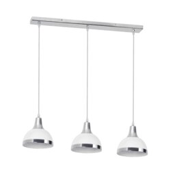 Orsina Jasper White Shade and Chrome Pendant Light