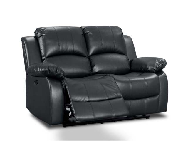 Faux Leather Black 2 Seater Electric Recliner Sofa VALENCIA