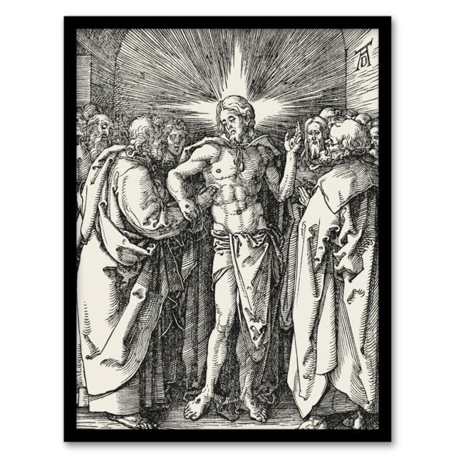 Albrecht Durer Doubting Thomas Touches Christ's Wounds Framed Wall Art Print A4