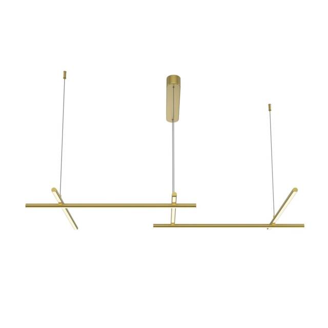 Radiance Modern 121cm Bar Pendant Ceiling Light Gold 3000K 2150lm White Shade