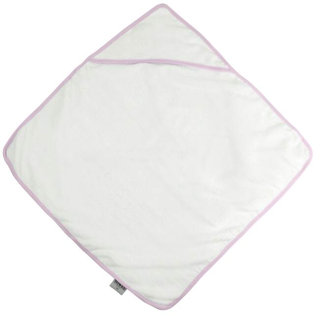 Towel City Baby Hooded Bath Towel (360 GSM) - White/Pink - One Size White One size