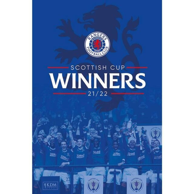 Rangers FC Scottish Cup Winners Poster - Blue/White - 91cm x 61cm