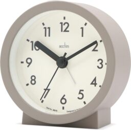Acctim Gaby Small Analogue Contemporary Bedside Alarm Clock Brown Mocha