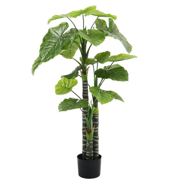 Living and Home Artificial Tropical Plant Decoration with Plastic Flowerpot Green One Size