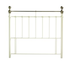 4ft6 Double Ivory Cream Brass Finish,Traditional Antique Victorian Metal Bed Headboard Cream 4ft6 Double