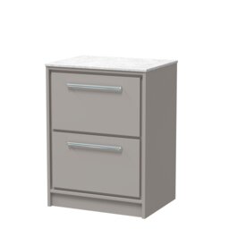Balterley Framed Design Floor Standing 2 Drawer Vanity with Marble Worktop Grey Pebble Grey 818 x 610 x 460mm