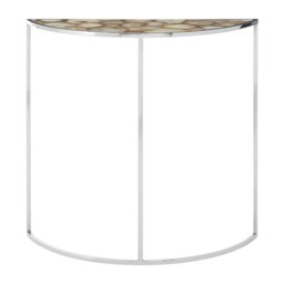 Modern Half Moon Console Table With White Agate Top, Luxe Design Table For Hallway, Distinctive Table Multi